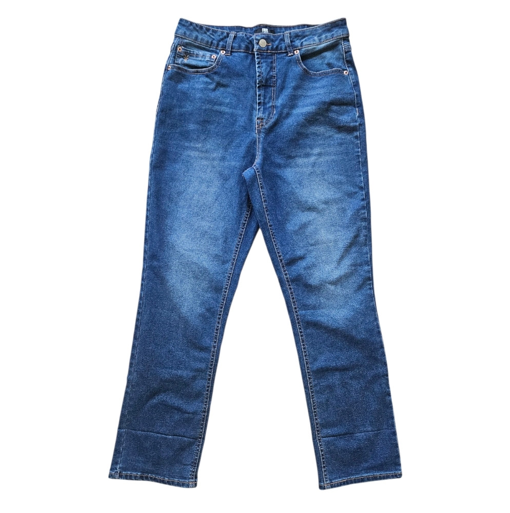 FRYE Womens High Rise Straight Leg Cuffed Crop Blue Jeans Size 8/29 - Picture 3 of 10